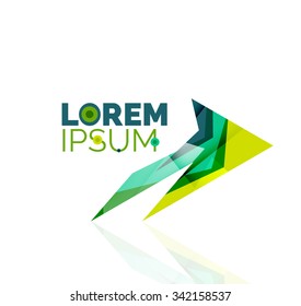 Vector arrow company logo. Geometric icon