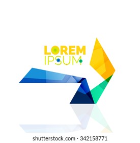 Vector arrow company logo. Geometric icon