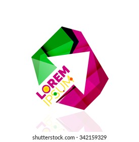 Vector arrow company logo. Geometric icon