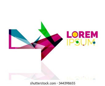 Vector arrow company logo. Geometric icon