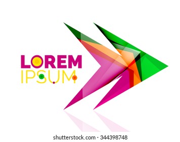 Vector arrow company logo. Geometric icon