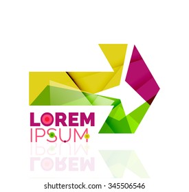 Vector arrow company logo. Geometric icon