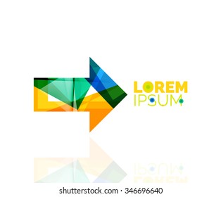 Vector arrow company logo. Geometric icon