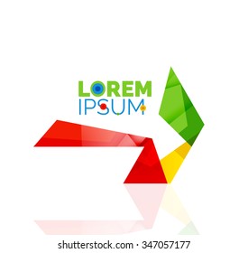 Vector arrow company logo. Geometric icon