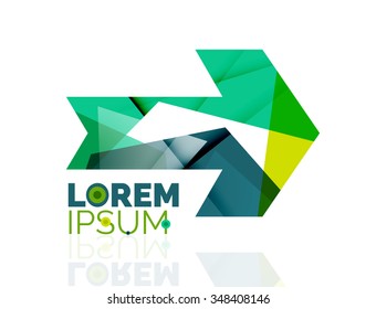 Vector arrow company logo. Geometric icon