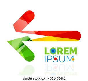 Vector arrow company logo. Geometric icon