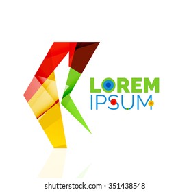 Logo de la compañía de flecha vectorial. Icono geométrico
