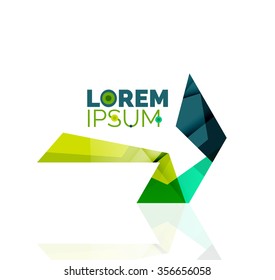 Vector arrow company logo. Geometric icon