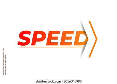Vector arrow design with speed text. Can be used for logo design