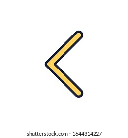 Pfeilrichtung Vektorillustration gefüllt Umriss Symbol. Linkes Symbol einzeln auf weißem Hintergrund