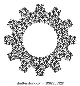 Vector arrow direction icons are arranged into cog mosaic. Mechanics design concept constructed of arrow direction objects.