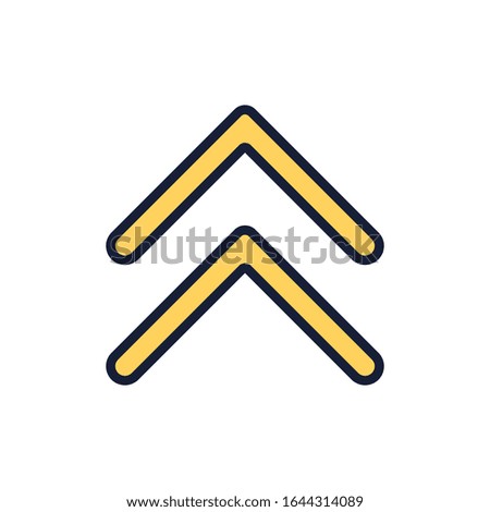 Vector arrow up filled outline icon. Direction symbol isolated on white background