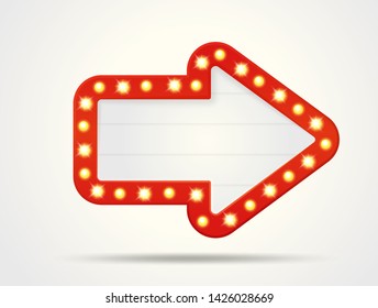 Vector arrow frames of empty retro light boxes for inserting your text.