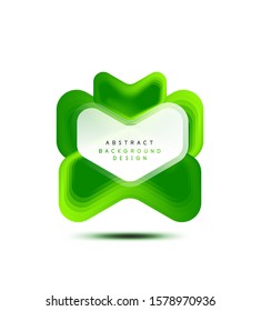 Banner geométrico de flecha vectorial creado con efectos de formas de color de mezcla. Botón sencillo de moda, icono o plantilla de logotipo de marca comercial, estilo mínimo. Ilustración De Fondo De Pantalla, Banner, Fondo