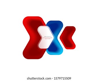 Image vectorielle bannière géométrique flèche créée avec effets de formes de fusion de couleurs. Bouton simple tendance, modèle d'icône ou de logo de marque d'entreprise, style minimal. Illustration Pour Fond D'Écran, Bannière, Arrière-Plan