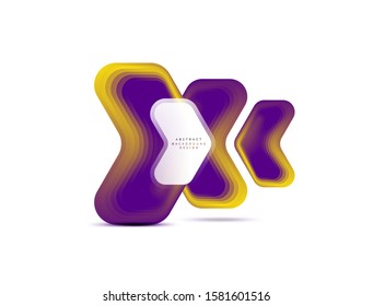 Vector arrow geometric banner created with blend color shapes effects. Trendy simple button, icon or business branding logo template, minimal style. Illustration For Wallpaper, Banner, Background