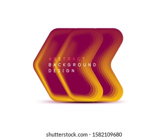 Vector arrow geometric banner created with blend color shapes effects. Trendy simple button, icon or business branding logo template, minimal style. Illustration For Wallpaper, Banner, Background