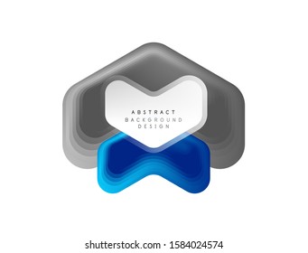 Vector arrow geometric banner created with blend color shapes effects. Trendy simple button, icon or business branding logo template, minimal style. Illustration For Wallpaper, Banner, Background