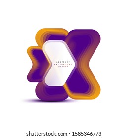 Banner geométrico de flecha vectorial creado con efectos de formas de color de mezcla. Botón sencillo de moda, icono o plantilla de logotipo de marca comercial, estilo mínimo. 