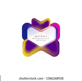 Banner geométrico de flecha vectorial creado con efectos de formas de color de mezcla. Botón sencillo de moda, icono o plantilla de logotipo de marca comercial, estilo mínimo. Ilustración De Fondo De Pantalla, Banner, Fondo