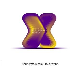 Vector arrow geometric banner created with blend color shapes effects. Trendy simple button, icon or business branding logo template, minimal style. Illustration For Wallpaper, Banner, Background