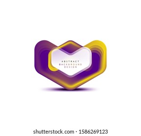 Vector arrow geometric banner created with blend color shapes effects. Trendy simple button, icon or business branding logo template, minimal style. Illustration For Wallpaper, Banner, Background