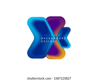 Vector arrow geometric banner created with blend color shapes effects. Trendy simple button, icon or business branding logo template, minimal style. Illustration For Wallpaper, Banner, Background