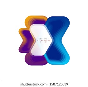 Geometrisches Vektorpfeil-Banner, das mit Mischfarben-Effekten erstellt wurde. Trendy einfache Schaltfläche, Symbol oder Firmenlogo-Vorlage, minimaler Stil. Illustration für Bildschirmhintergrund, Banner, Hintergrund