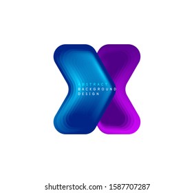 Vector arrow geometric banner created with blend color shapes effects. Trendy simple button, icon or business branding logo template, minimal style. Illustration For Wallpaper, Banner, Background