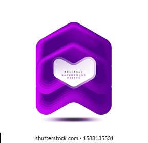 Banner geométrico de flecha vectorial creado con efectos de formas de color de mezcla. Botón sencillo de moda, icono o plantilla de logotipo de marca comercial, estilo mínimo. Ilustración De Fondo De Pantalla, Banner, Fondo