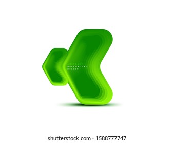Vector arrow geometric banner created with blend color shapes effects. Trendy simple button, icon or business branding logo template, minimal style. Illustration For Wallpaper, Banner, Background