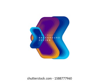 Vector arrow geometric banner created with blend color shapes effects. Trendy simple button, icon or business branding logo template, minimal style. Illustration For Wallpaper, Banner, Background