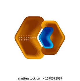 Image vectorielle bannière géométrique flèche créée avec effets de formes de fusion de couleurs. Bouton simple tendance, modèle d'icône ou de logo de marque d'entreprise, style minimal. Illustration Pour Fond D'Écran, Bannière, Arrière-Plan