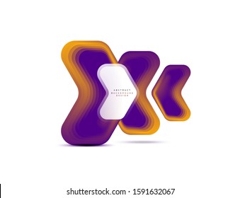 Vector arrow geometric banner created with blend color shapes effects. Trendy simple button, icon or business branding logo template, minimal style. Illustration For Wallpaper, Banner, Background