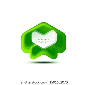 Vector arrow geometric banner created with blend color shapes effects. Trendy simple button, icon or business branding logo template, minimal style. Illustration For Wallpaper, Banner, Background