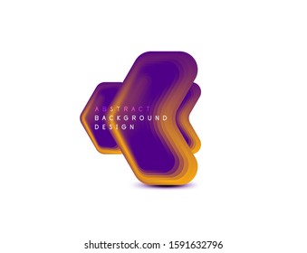 Banner geométrico de flecha vectorial creado con efectos de formas de color de mezcla. Botón sencillo de moda, icono o plantilla de logotipo de marca comercial, estilo mínimo. Ilustración De Fondo De Pantalla, Banner, Fondo
