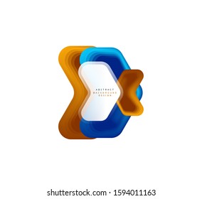 Vector arrow geometric banner created with blend color shapes effects. Trendy simple button, icon or business branding logo template, minimal style. Illustration For Wallpaper, Banner, Background