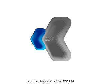 Vector arrow geometric banner created with blend color shapes effects. Trendy simple button, icon or business branding logo template, minimal style. Illustration For Wallpaper, Banner, Background