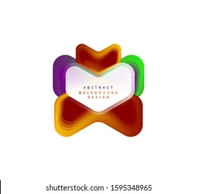 Vector arrow geometric banner created with blend color shapes effects. Trendy simple button, icon or business branding logo template, minimal style. Illustration For Wallpaper, Banner, Background