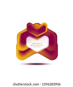 Vector arrow geometric banner created with blend color shapes effects. Trendy simple button, icon or business branding logo template, minimal style. Illustration For Wallpaper, Banner, Background