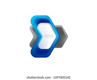 Vector arrow geometric banner created with blend color shapes effects. Trendy simple button, icon or business branding logo template, minimal style. Illustration For Wallpaper, Banner, Background