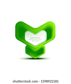 Banner geométrico de flecha vectorial creado con efectos de formas de color de mezcla. Botón sencillo de moda, icono o plantilla de logotipo de marca comercial, estilo mínimo. Ilustración De Fondo De Pantalla, Banner, Fondo