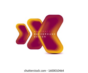 Geometrisches Vektorpfeil-Banner, das mit Mischfarben-Effekten erstellt wurde. Trendy einfache Schaltfläche, Symbol oder Firmenlogo-Vorlage, minimaler Stil. Illustration für Bildschirmhintergrund, Banner, Hintergrund