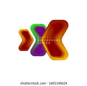 Vector arrow geometric banner created with blend color shapes effects. Trendy simple button, icon or business branding logo template, minimal style. Illustration For Wallpaper, Banner, Background