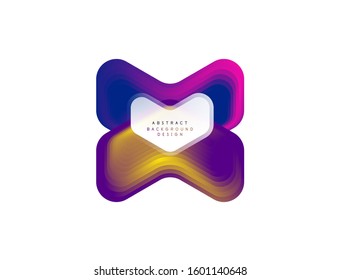 Banner geométrico de flecha vectorial creado con efectos de formas de color de mezcla. Botón sencillo de moda, icono o plantilla de logotipo de marca comercial, estilo mínimo. Ilustración De Fondo De Pantalla, Banner, Fondo