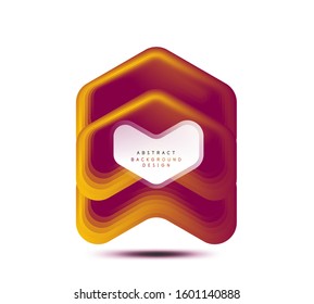 Vector arrow geometric banner created with blend color shapes effects. Trendy simple button, icon or business branding logo template, minimal style. Illustration For Wallpaper, Banner, Background