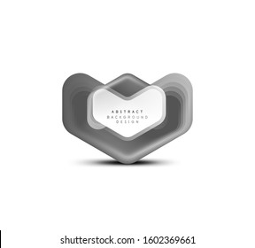 Vector arrow geometric banner created with blend color shapes effects. Trendy simple button, icon or business branding logo template, minimal style. Illustration For Wallpaper, Banner, Background