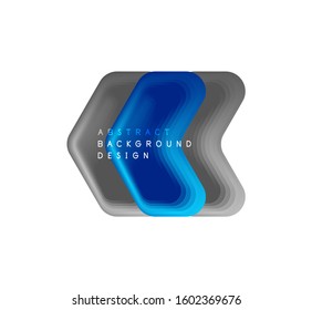 Vector arrow geometric banner created with blend color shapes effects. Trendy simple button, icon or business branding logo template, minimal style. Illustration For Wallpaper, Banner, Background