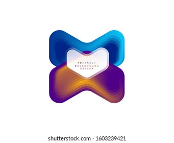 Vector arrow geometric banner created with blend color shapes effects. Trendy simple button, icon or business branding logo template, minimal style. Illustration For Wallpaper, Banner, Background