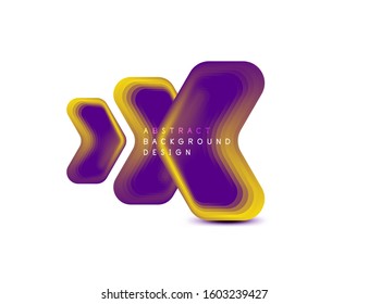 Vector arrow geometric banner created with blend color shapes effects. Trendy simple button, icon or business branding logo template, minimal style. Illustration For Wallpaper, Banner, Background